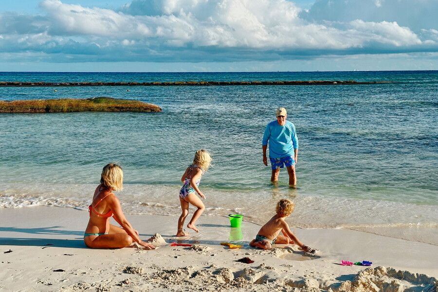 Kids Entertained While Traveling with children taking a fun break during a family trip